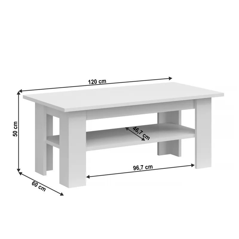 Konferenčný stolík 120, biela, JOLK