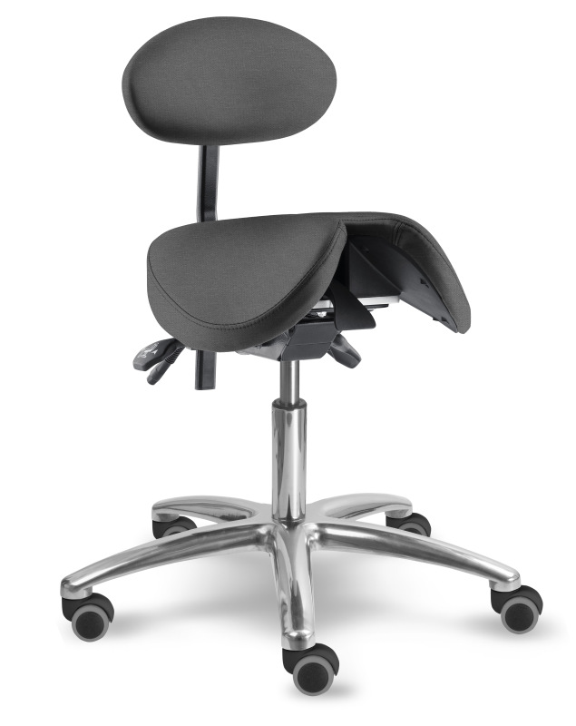 Zdravotnická židle se sedlovým opěradlem 1215 S DENT, čalounění KOŽENKA Silvertex, Mediflex 8