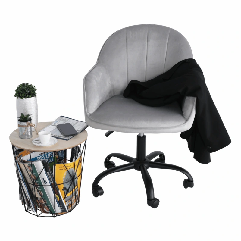 Kancelárske kreslo, Velvet látka svetlosivá/čierna, EROL 10