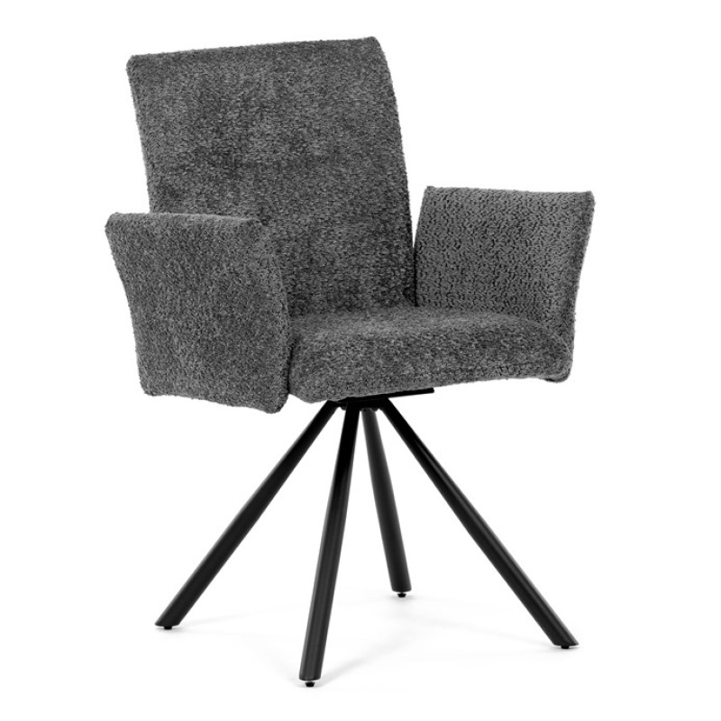 Jídelní židle, šedá, látka bouclé, DCH-W1117 GREY2 12
