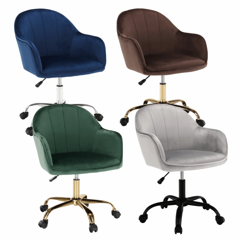 Kancelárske kreslo, Velvet látka svetlosivá/čierna, EROL 20