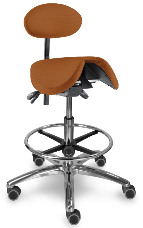 Zdravotnická židle se sedlovým opěradlem 1215 S DENT, čalounění KOŽENKA Silvertex, Mediflex 18