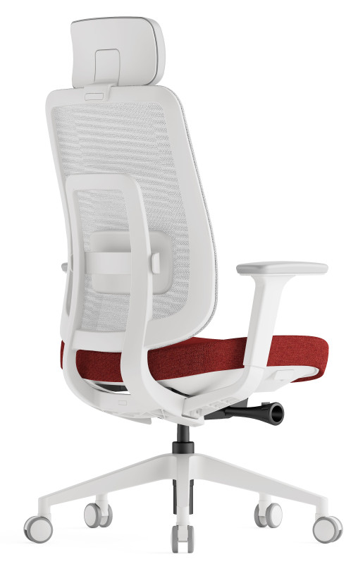 KREDE Kancelárska stolička K42 WHITE červená 4