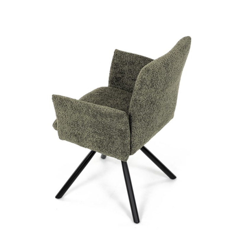 Jídelní židle, zelená, látka bouclé, DCH-W1117 GRN2 16