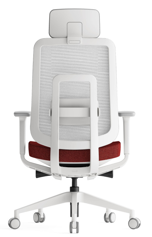 KREDE Kancelárska stolička K42 WHITE červená 3