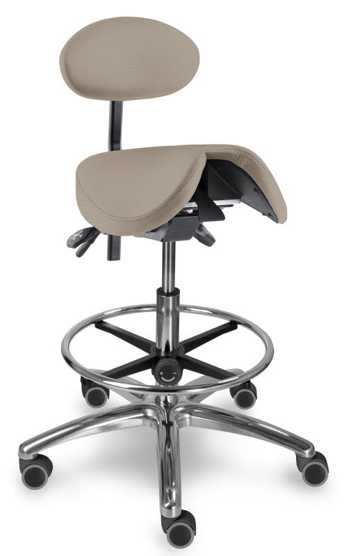 Zdravotnická židle se sedlovým opěradlem 1215 S DENT, čalounění KOŽENKA Silvertex, Mediflex 16