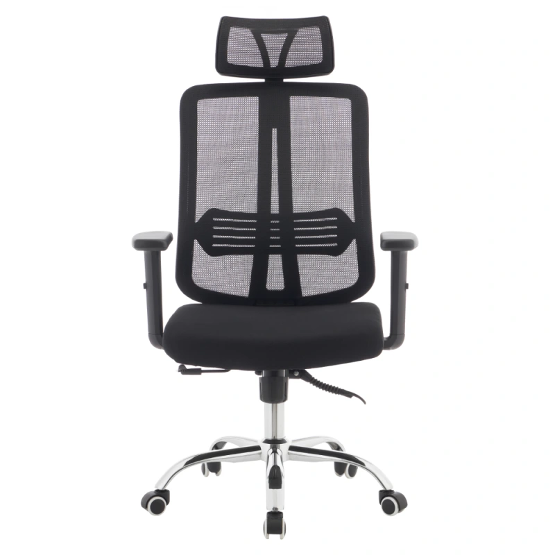 Kancelářské křeslo, černá/chrom, DUVAL 1