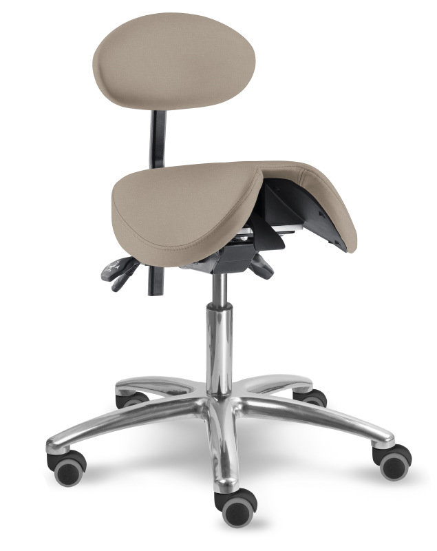 Zdravotnická židle se sedlovým opěradlem 1215 S DENT, čalounění KOŽENKA Silvertex, Mediflex 10