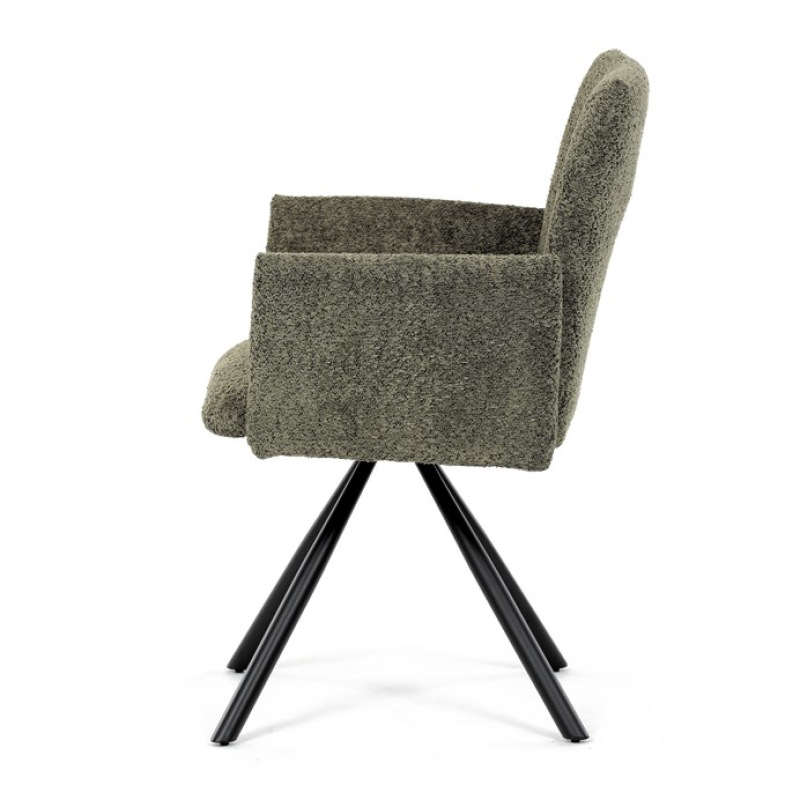 Jídelní židle, zelená, látka bouclé, DCH-W1117 GRN2 3