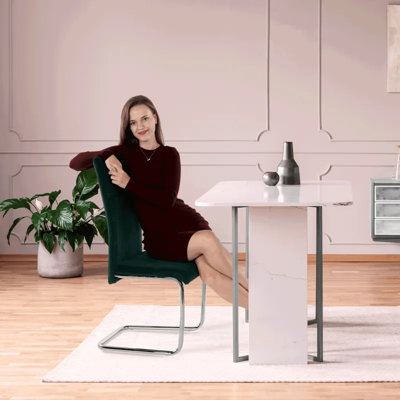 Jídelní židle, smaragdová Velvet látka, ABIRA NEW 6