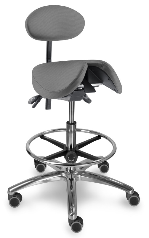 Zdravotnická židle se sedlovým opěradlem 1215 S DENT, čalounění KOŽENKA Silvertex, Mediflex 17