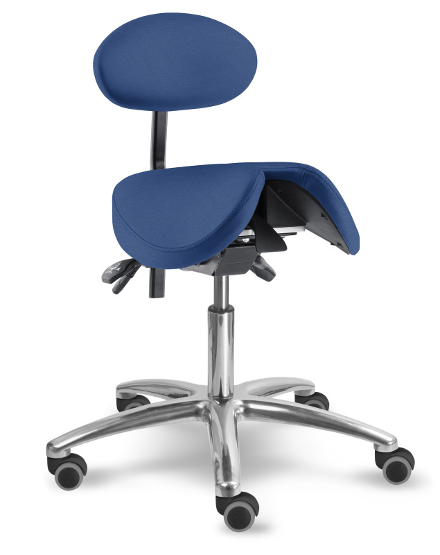 Zdravotnická židle se sedlovým opěradlem 1215 S DENT, čalounění KOŽENKA Silvertex, Mediflex 4