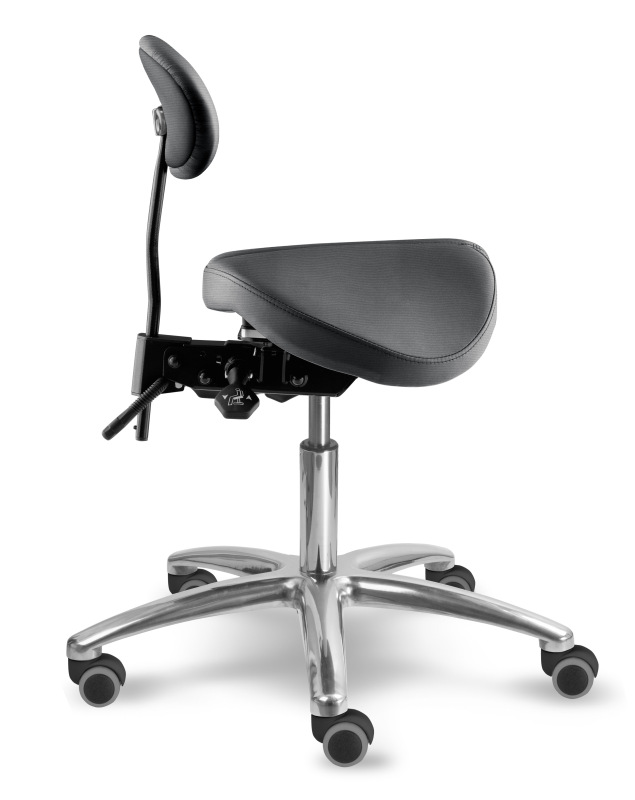 Zdravotnická židle se sedlovým opěradlem 1215 S DENT, čalounění KOŽENKA Silvertex, Mediflex 7