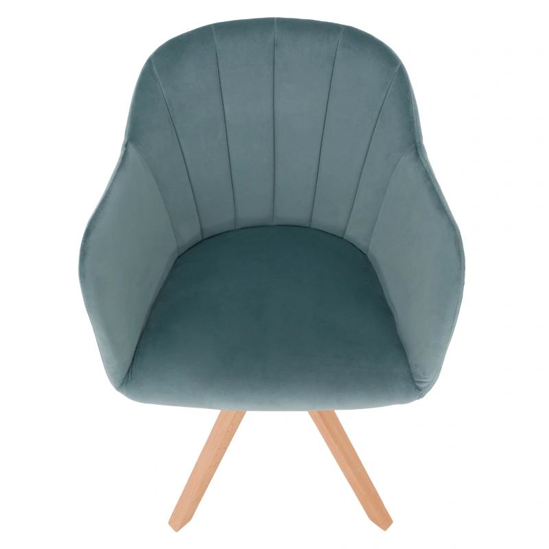 Otočné kreslo, velvet látka, neomint/buk, DALIO 1