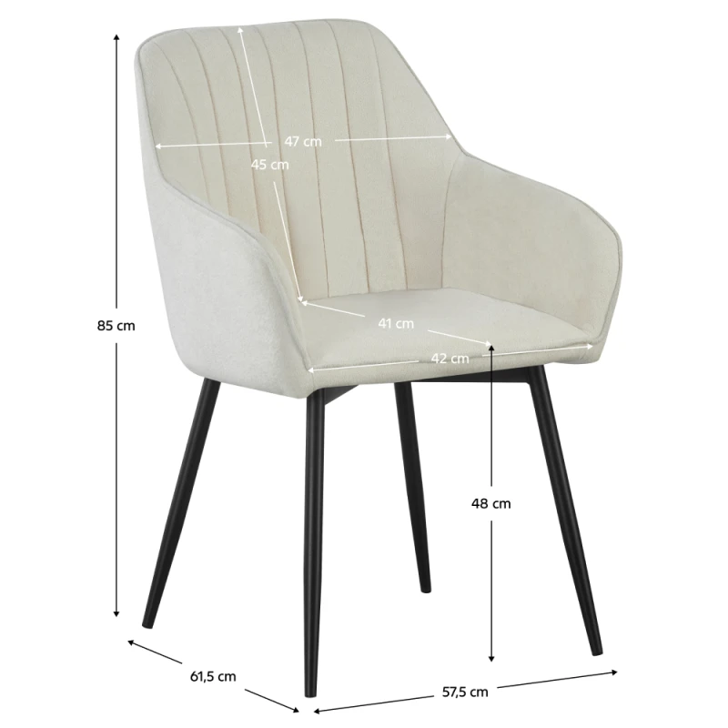 Designové křeslo, krémová/černá, VAJRO 5
