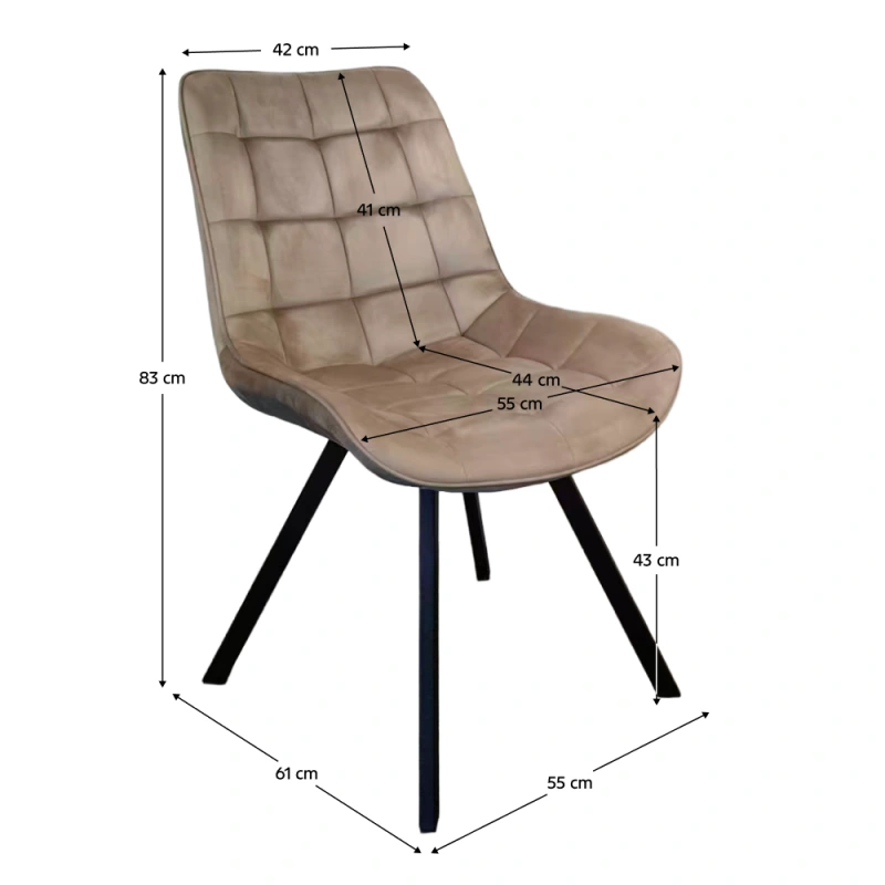 Jídelní židle, šedohnědá Taupe Velvet látka/černá, SAMIRA 8
