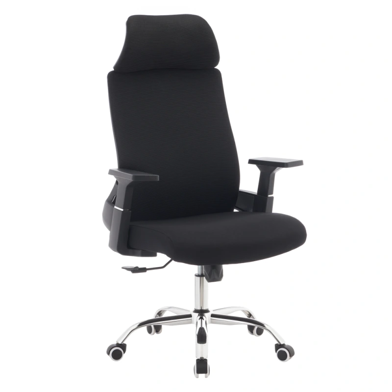 Kancelářské křeslo, černá/chrom, nosnost 150 kg, HOLGER
