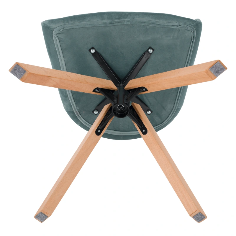 Otočné kreslo, velvet látka, neomint/buk, DALIO 9