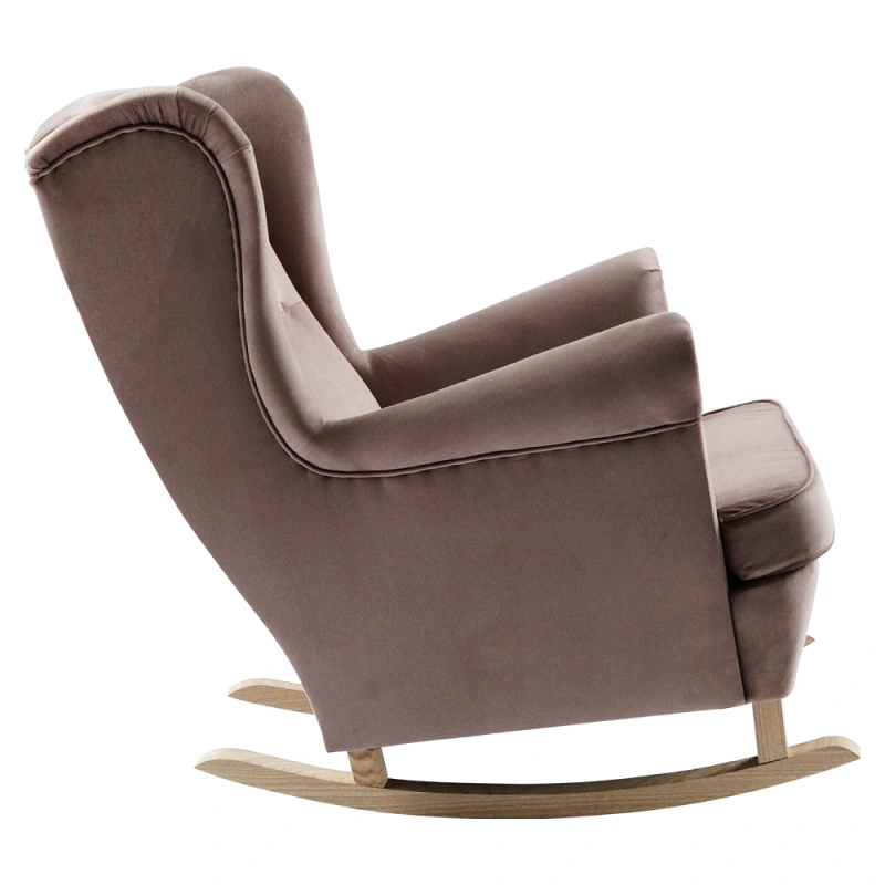 Hojdacie kreslo ušiak, ružová/buk, TEJA 7