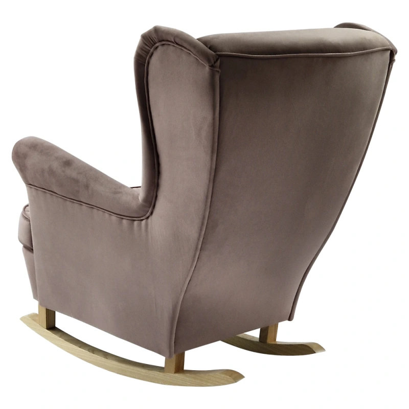 Hojdacie kreslo ušiak, ružová/buk, TEJA 9