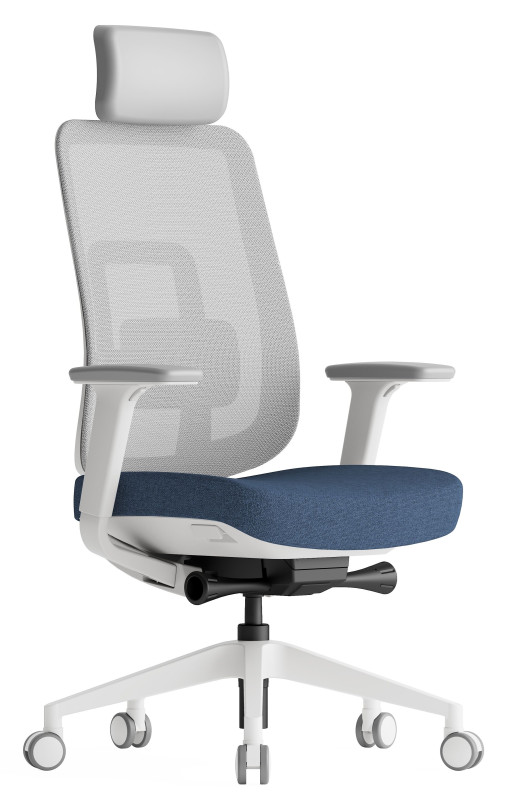 KREDE Kancelárska stolička K42 WHITE modrá