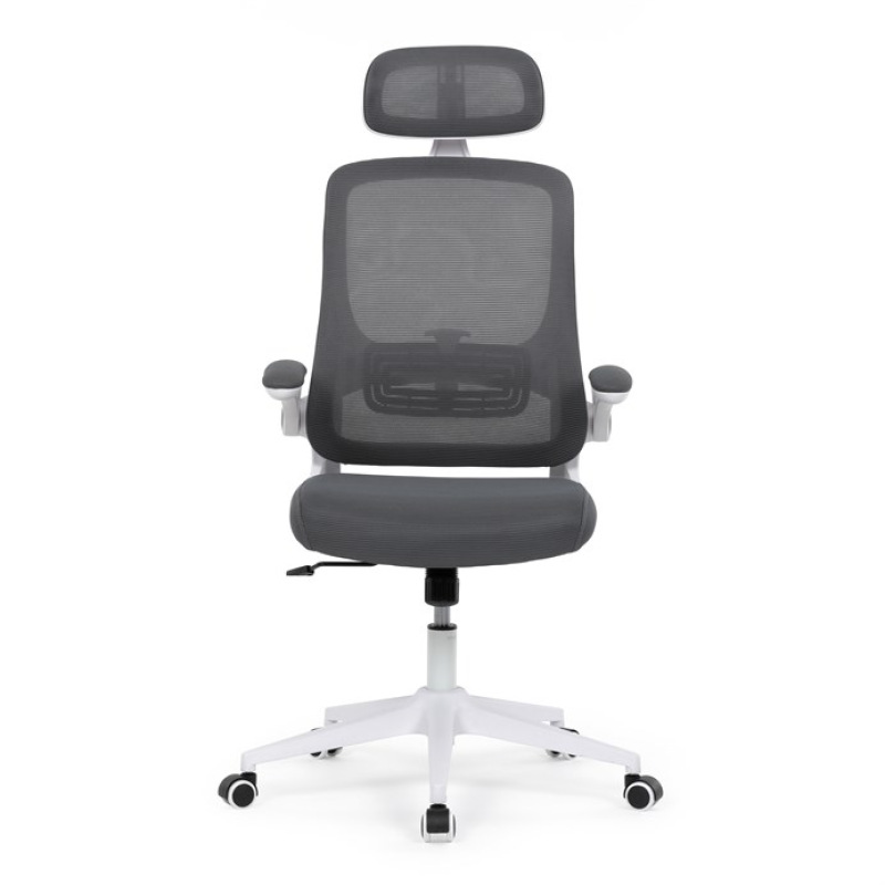 Kancelářská židle, houpací mechanismus, šedá síťovina, KA-Q843 GREY 1