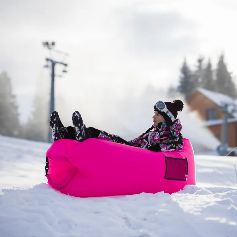 Nafukovací sedací vak/lazy bag, ružová, LEBAG