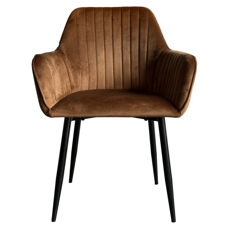 Jedálenské kreslo, hnedá Velvet látka/čierna, ZIRKOS 1