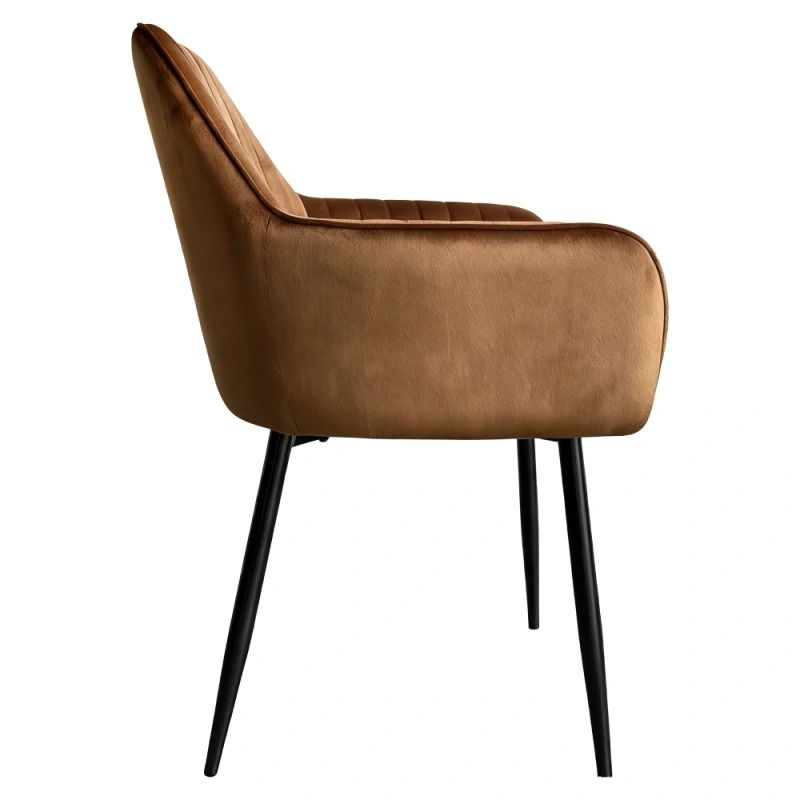 Jedálenské kreslo, hnedá Velvet látka/čierna, ZIRKOS 2