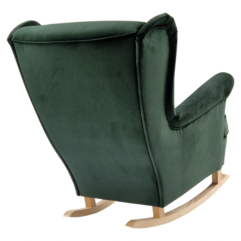 Hojdacie kreslo ušiak, zelená/buk, TEJA 7