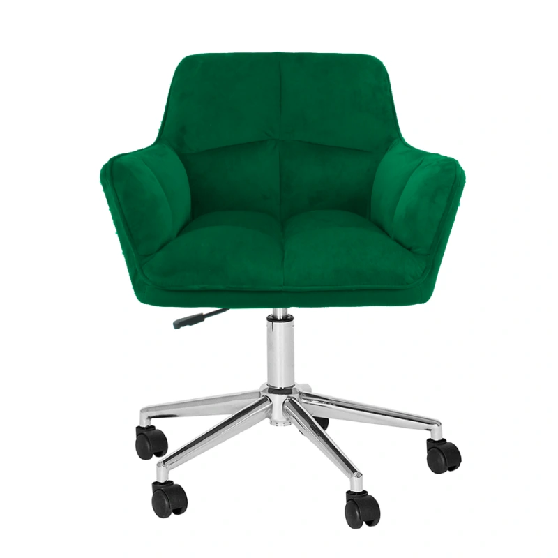 Kancelářské křeslo, smaragdová sametová látka/chrom, HAGRID NEW 1