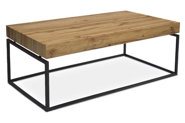 Konferenčný stolík AHG-264 OAK, 110x60x43 cm, doska MDF dekor dub, kov čierny mat