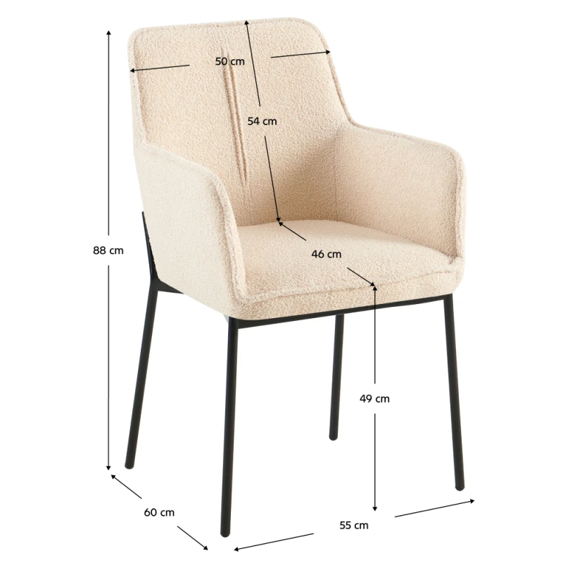Designové křeslo, béžová/černá, REMOND 2