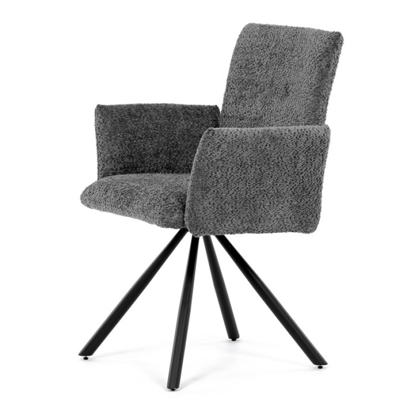 Jídelní židle, šedá, látka bouclé, DCH-W1117 GREY2 3