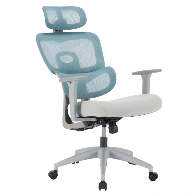 Kancelářské křeslo, neomint/světle šedá/šedá, ERMEN 16