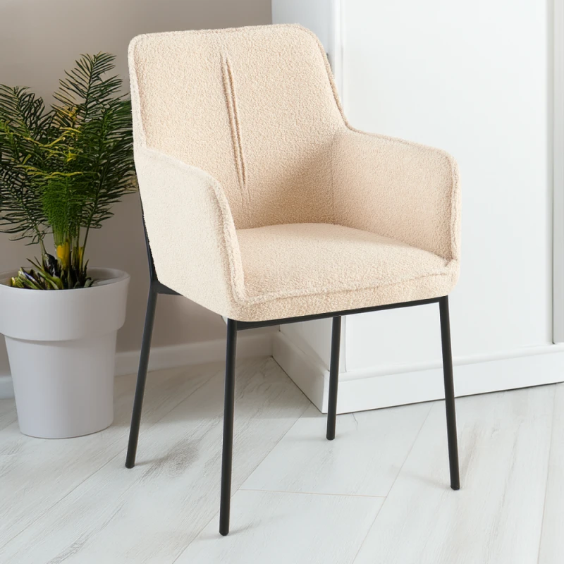 Designové křeslo, béžová/černá, REMOND 1