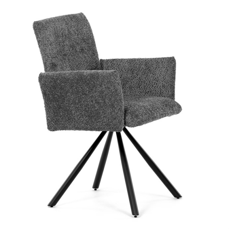 Jídelní židle, šedá, látka bouclé, DCH-W1117 GREY2 11