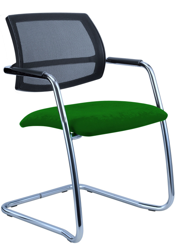 Konferenčná rokovacia stolička OLYMP čalúnenie KOŽENKA Valencia, Silvertex 9