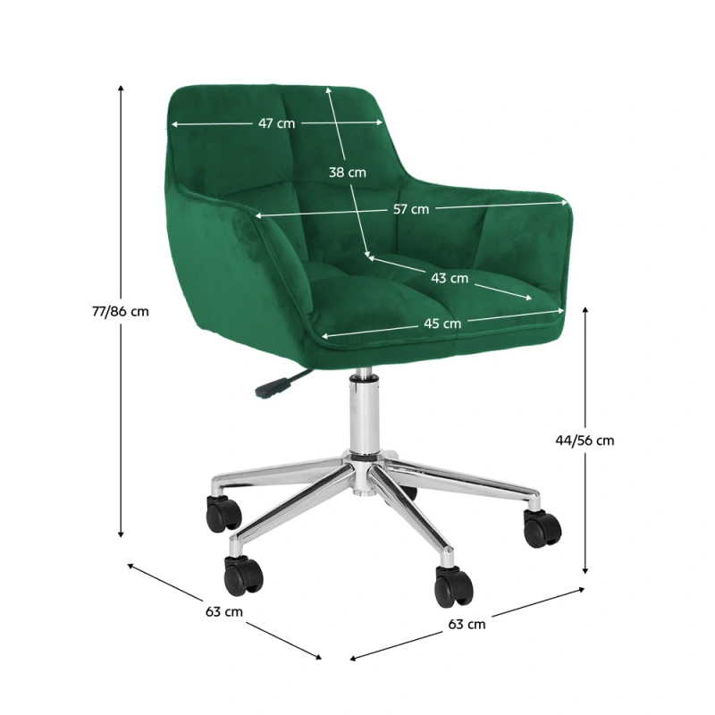 Kancelářské křeslo, smaragdová sametová látka/chrom, HAGRID NEW 3