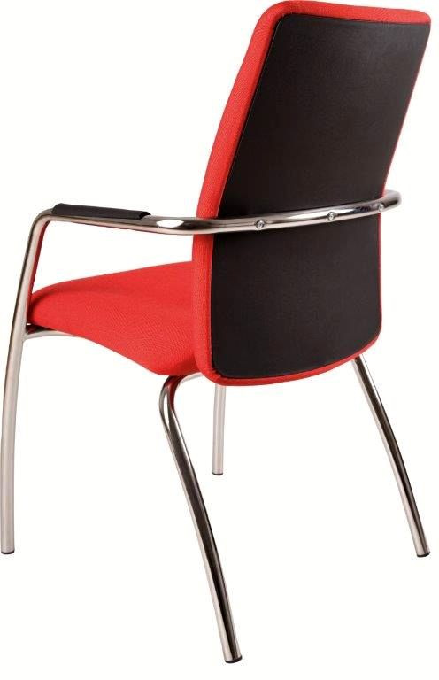 Konferenčná rokovacia stolička OLYMP PLUS čalúnenie KOŽENKA Valencia, Silvertex 6