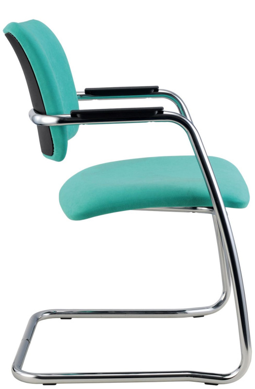 Konferenčná rokovacia stolička OLYMP čalúnenie KOŽENKA Valencia, Silvertex 2