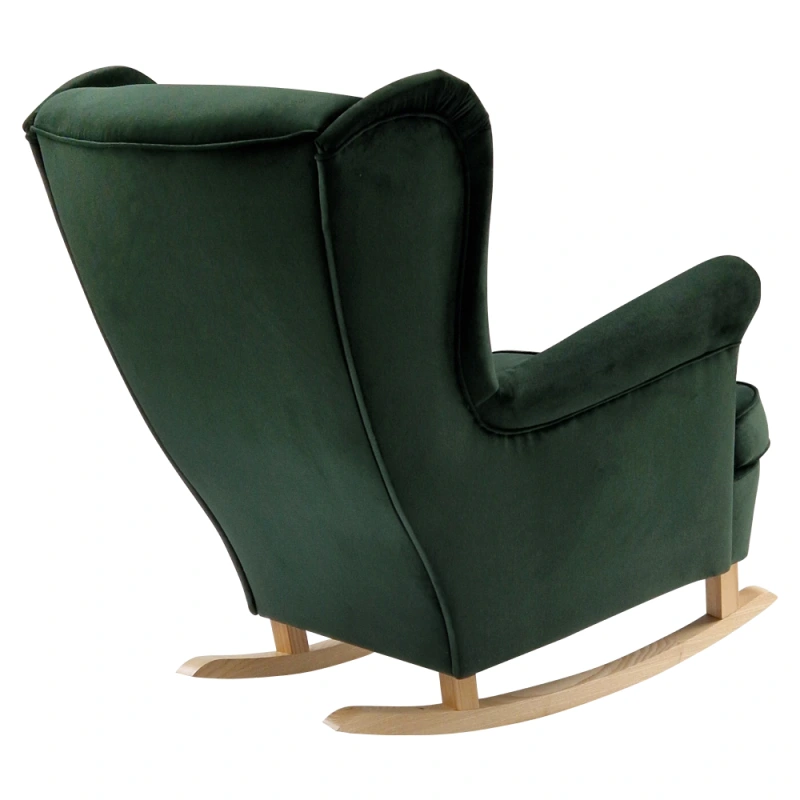 Hojdacie kreslo ušiak, zelená/buk, TEJA 6