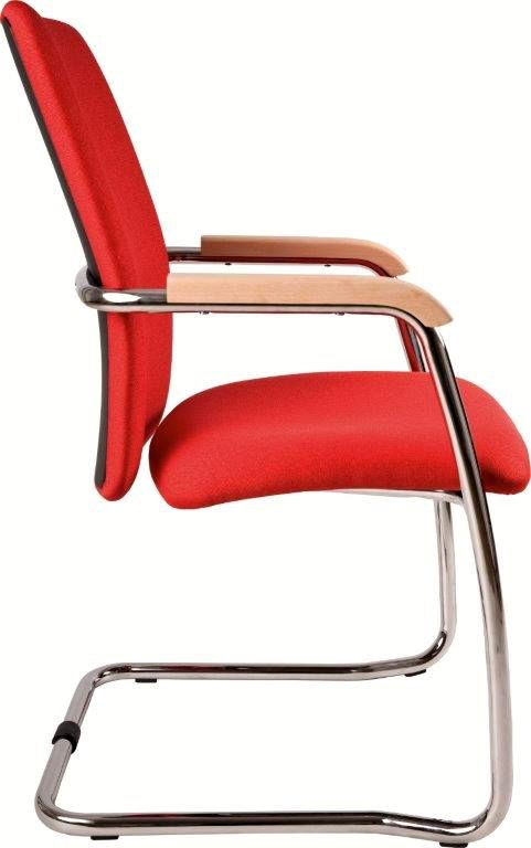 Konferenčná rokovacia stolička OLYMP PLUS čalúnenie KOŽENKA Valencia, Silvertex 2