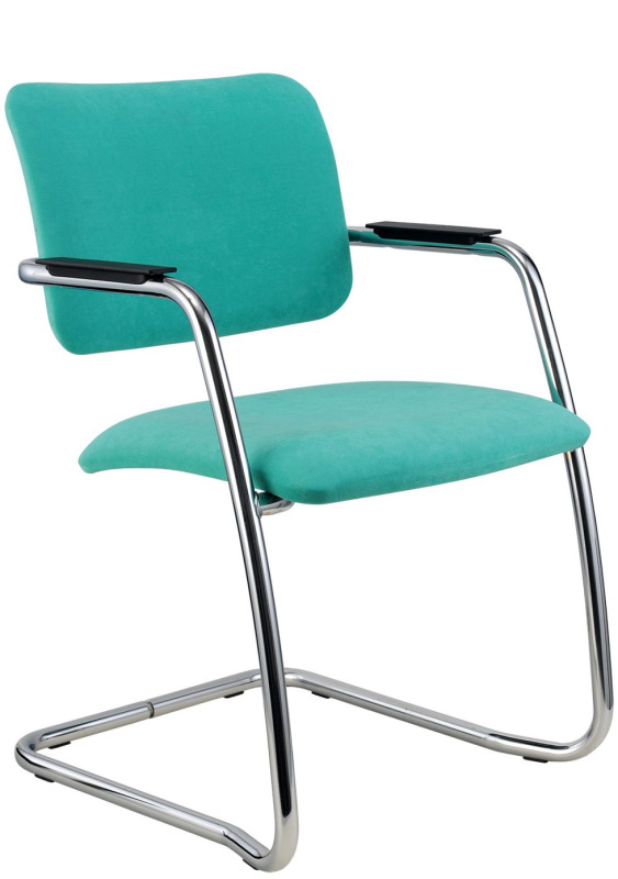 Konferenčná rokovacia stolička OLYMP čalúnenie KOŽENKA Valencia, Silvertex 3