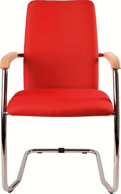 Konferenčná rokovacia stolička OLYMP PLUS čalúnenie KOŽENKA Valencia, Silvertex 3