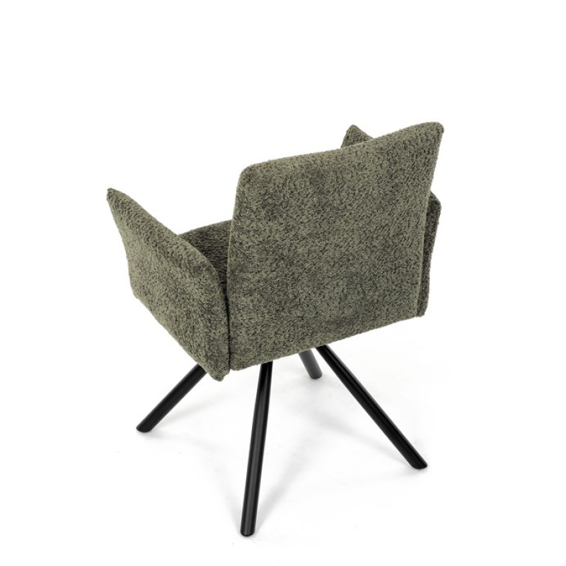 Jídelní židle, zelená, látka bouclé, DCH-W1117 GRN2 17