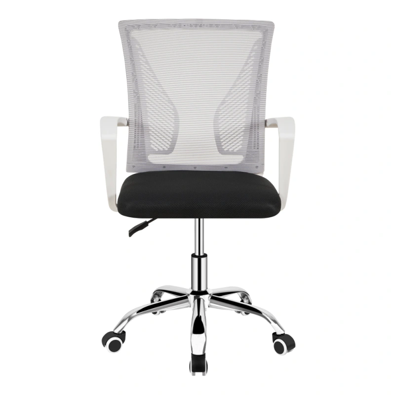 Kancelárske kreslo, sivá/čierna/biela/chróm, IZOLDA NEW 1