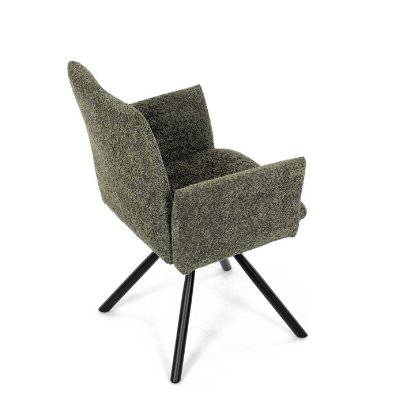 Jídelní židle, zelená, látka bouclé, DCH-W1117 GRN2 20