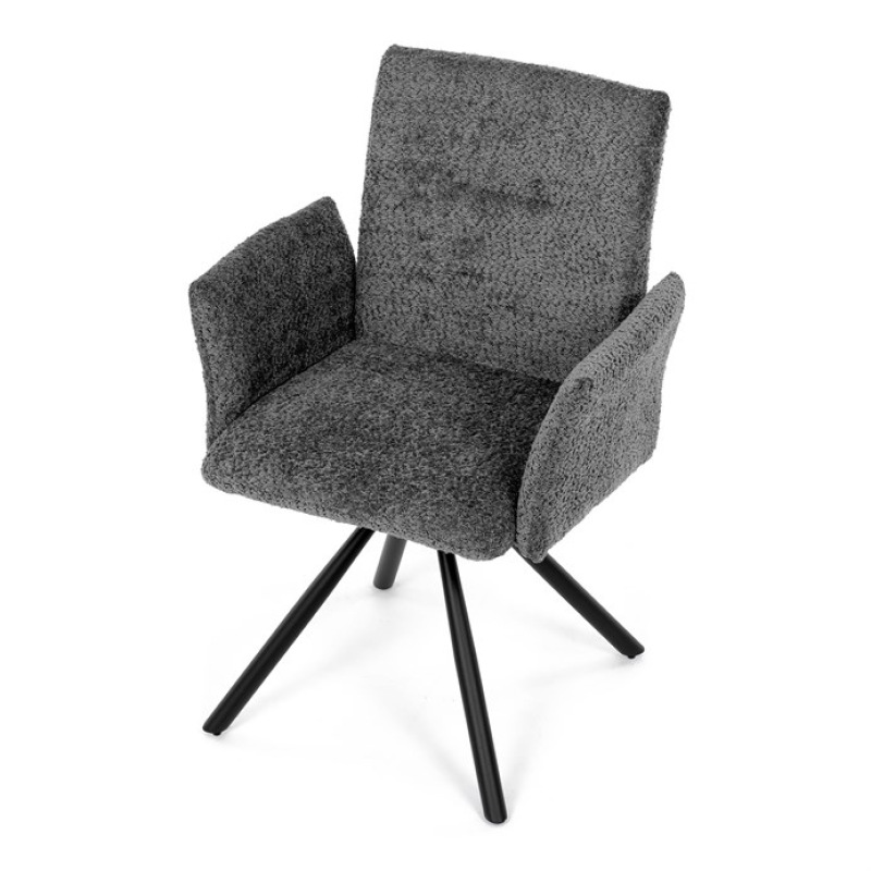 Jídelní židle, šedá, látka bouclé, DCH-W1117 GREY2 14