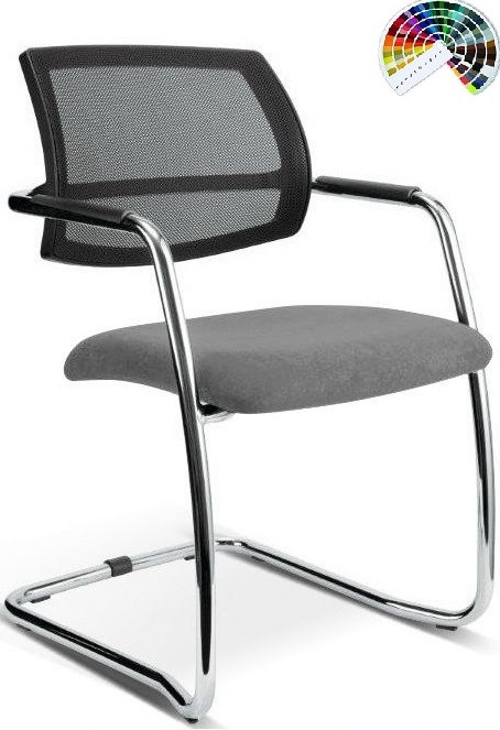 Konferenčná rokovacia stolička OLYMP čalúnenie KOŽENKA Valencia, Silvertex
